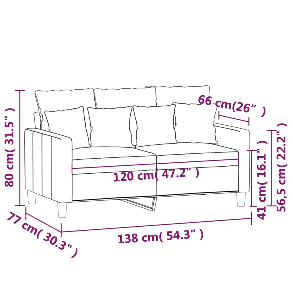 2-sitssoffa mörkgrå 120 cm sammet