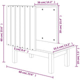 Kattkoja vit 60x36x60 cm massiv furu