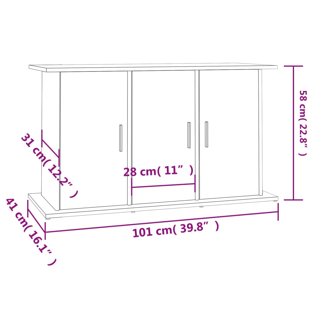 Akvariebänk sonoma-ek 101x41x58 cm konstruerat trä