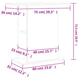 Akvariebänk betonggrå 75x36x72,5 cm konstruerat trä