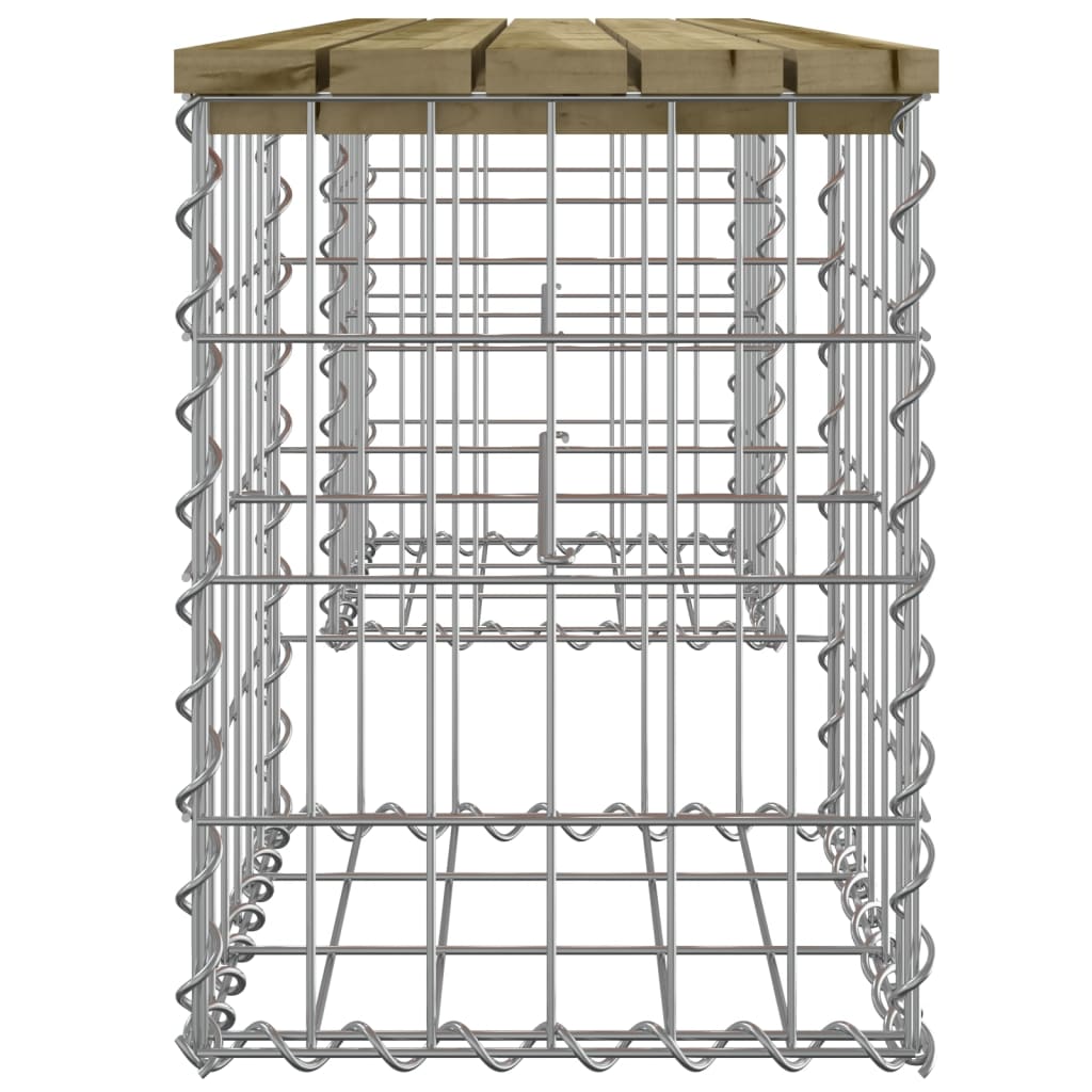 Trädgårdsbänk gabion-design 103x31x42 cm impregnerad furu