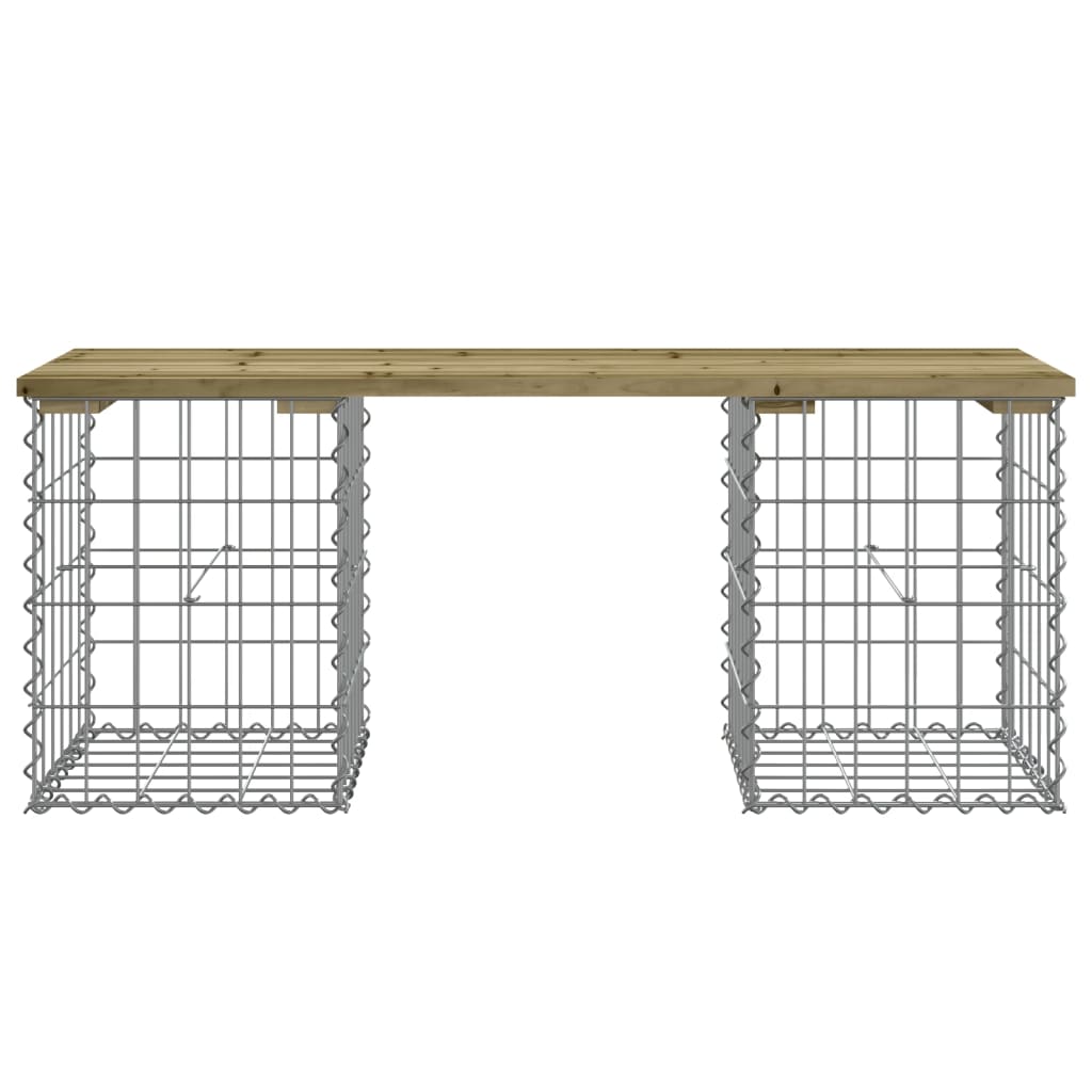 Trädgårdsbänk gabion-design 103x31x42 cm impregnerad furu