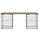 Trädgårdsbänk gabion-design 103x31x42 cm impregnerad furu