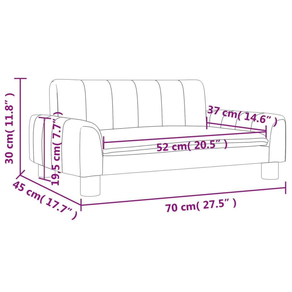 Barnsoffa brun 70x45x30 cm tyg