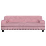 Barnsoffa rosa 90x53x30 cm sammet