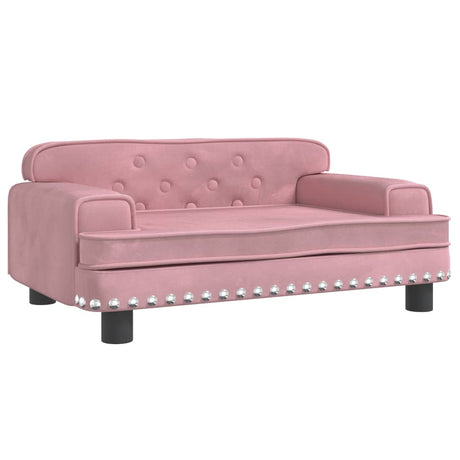 Barnsoffa rosa 70x45x30 cm sammet