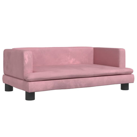 Barnsoffa rosa 80x45x30 cm sammet