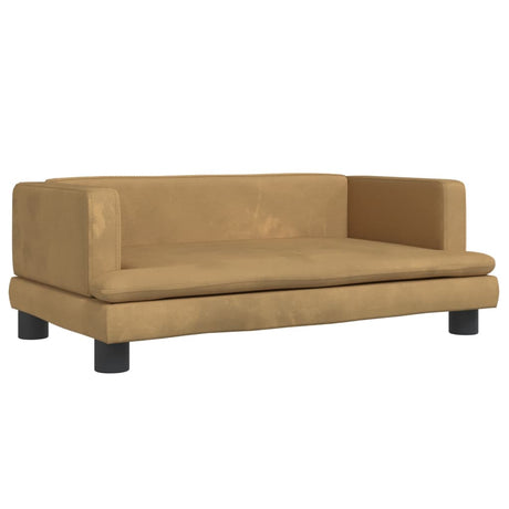 Barnsoffa brun 80x45x30 cm sammet