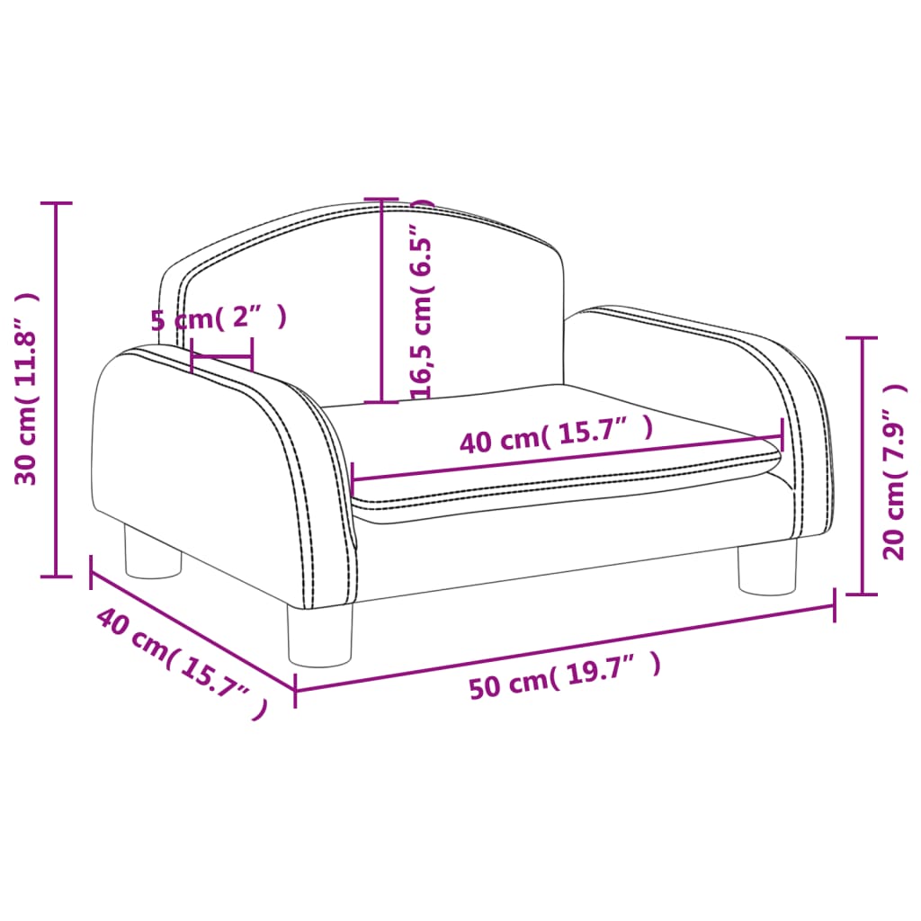 Barnsoffa brun 50x40x30 cm tyg