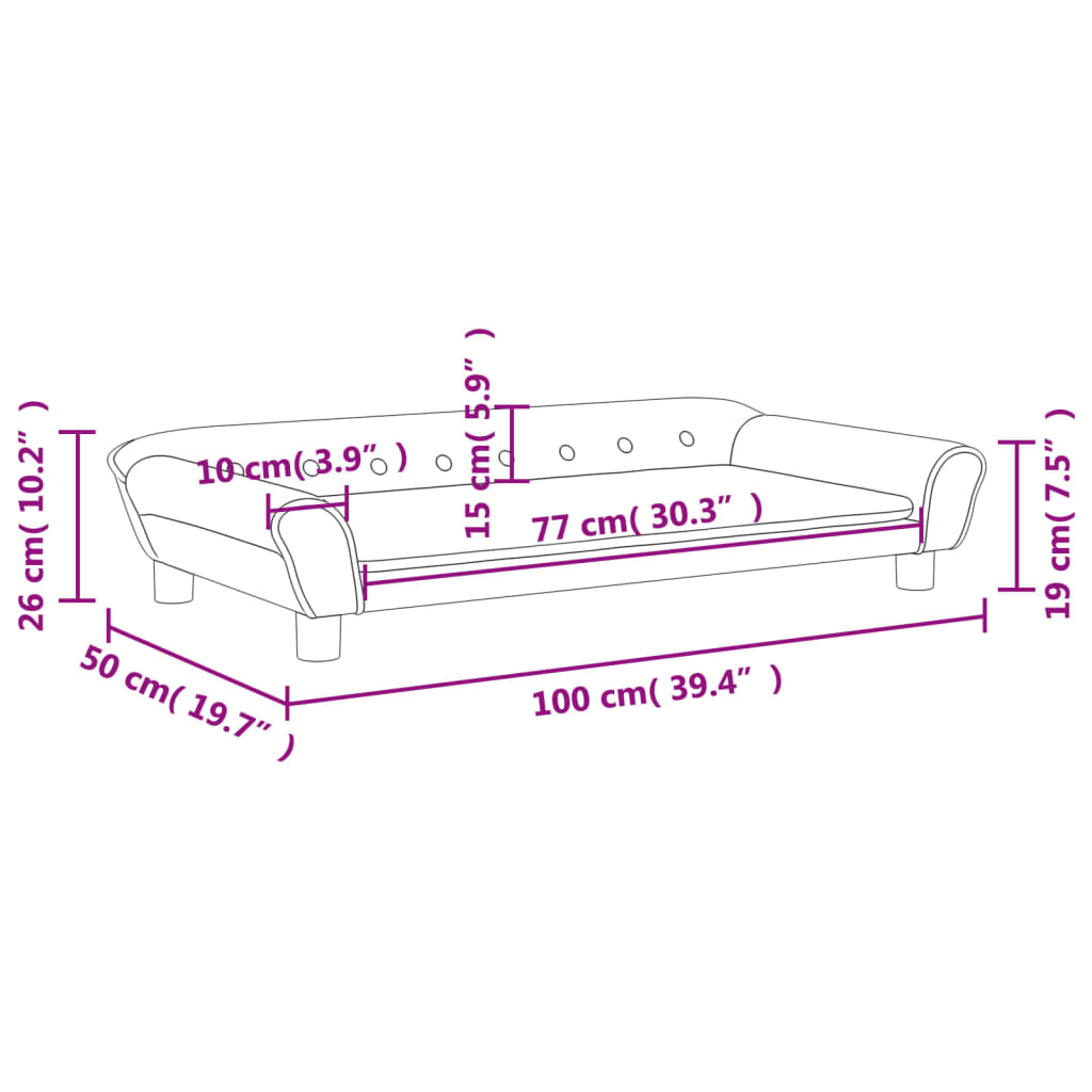 Barnsoffa rosa 100x50x26 cm sammet