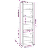 Bokhylla 50x35x183 cm massiv furu