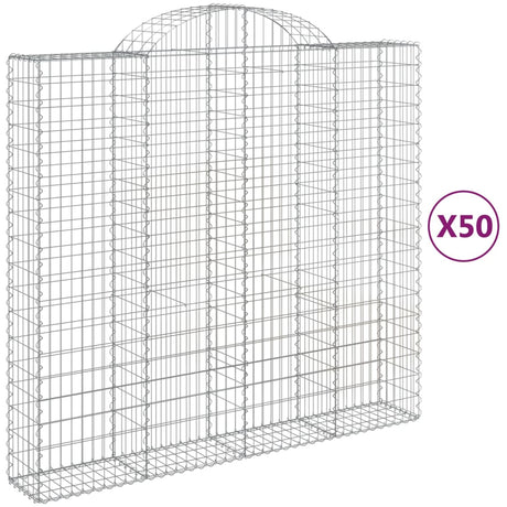 Gabioner bågformade 50 st 200x50x180/200 cm galvaniserat järn