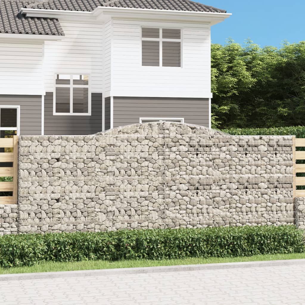 Gabion bågformad 25 st 400x50x160/180 cm galvaniserat järn