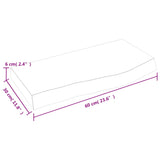 Bänkskiva för badrum 60x30x(2-6) cm obehandlat massivt trä