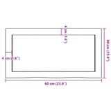 Bänkskiva för badrum 60x30x(2-6) cm obehandlat massivt trä