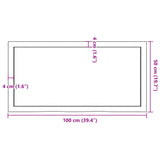 Bänkskiva för badrum 100x50x(2-6) cm obehandlat massivt trä