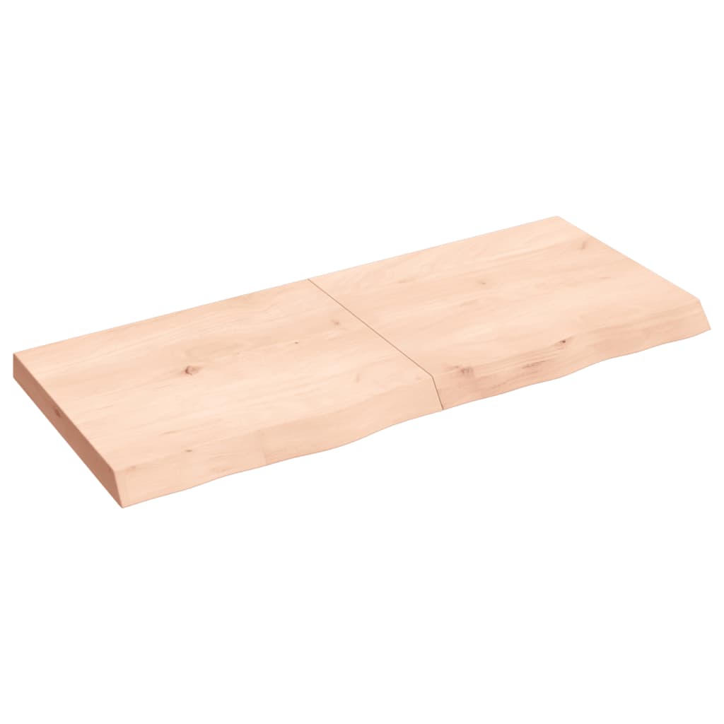 Bänkskiva för badrum 120x50x(2-6) cm obehandlat massivt trä