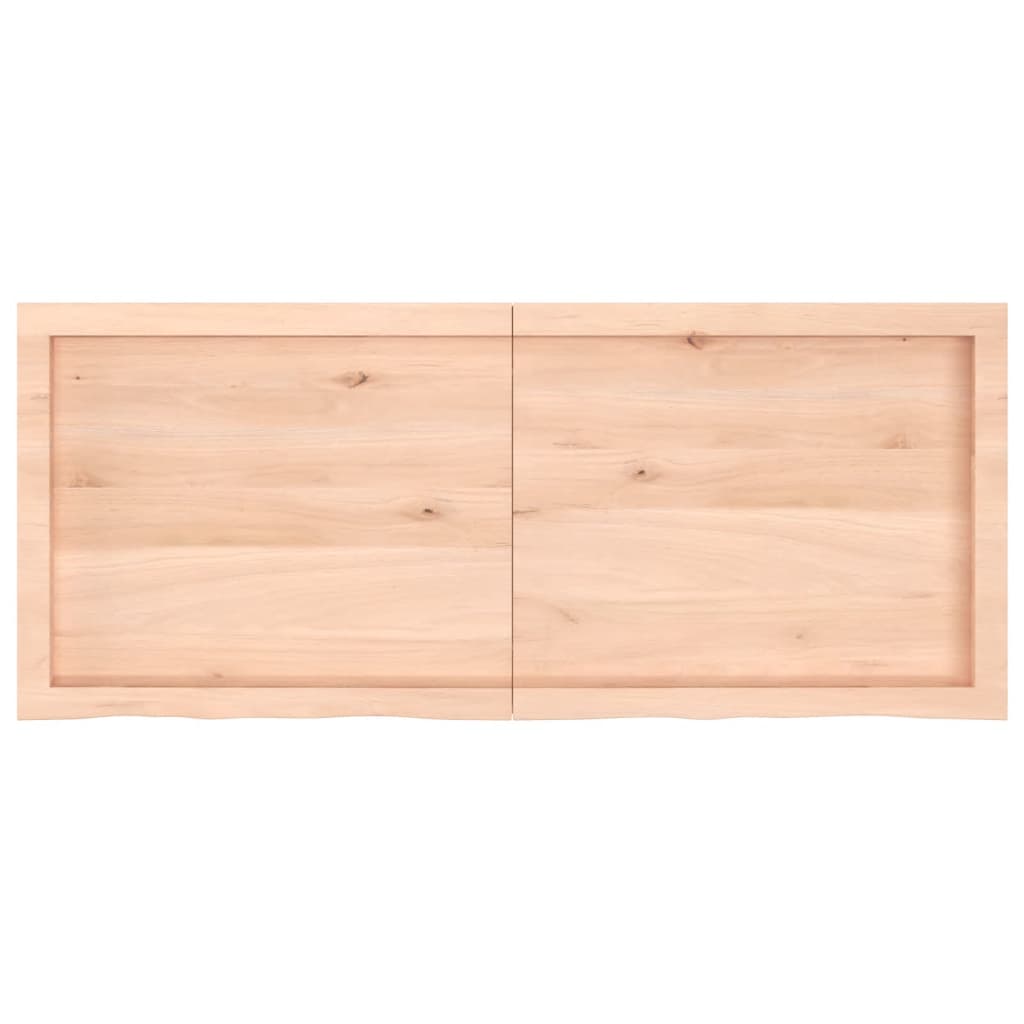 Bänkskiva för badrum 120x50x(2-6) cm obehandlat massivt trä