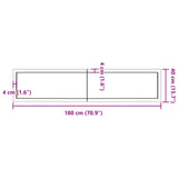 Bänkskiva för badrum 180x40x(2-4) cm obehandlat massivt trä