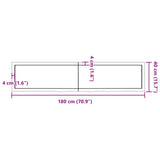 Bänkskiva för badrum 180x40x(2-6) cm obehandlat massivt trä