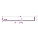 Bänkskiva för badrum 200x30x(2-4) cm obehandlat massivt trä