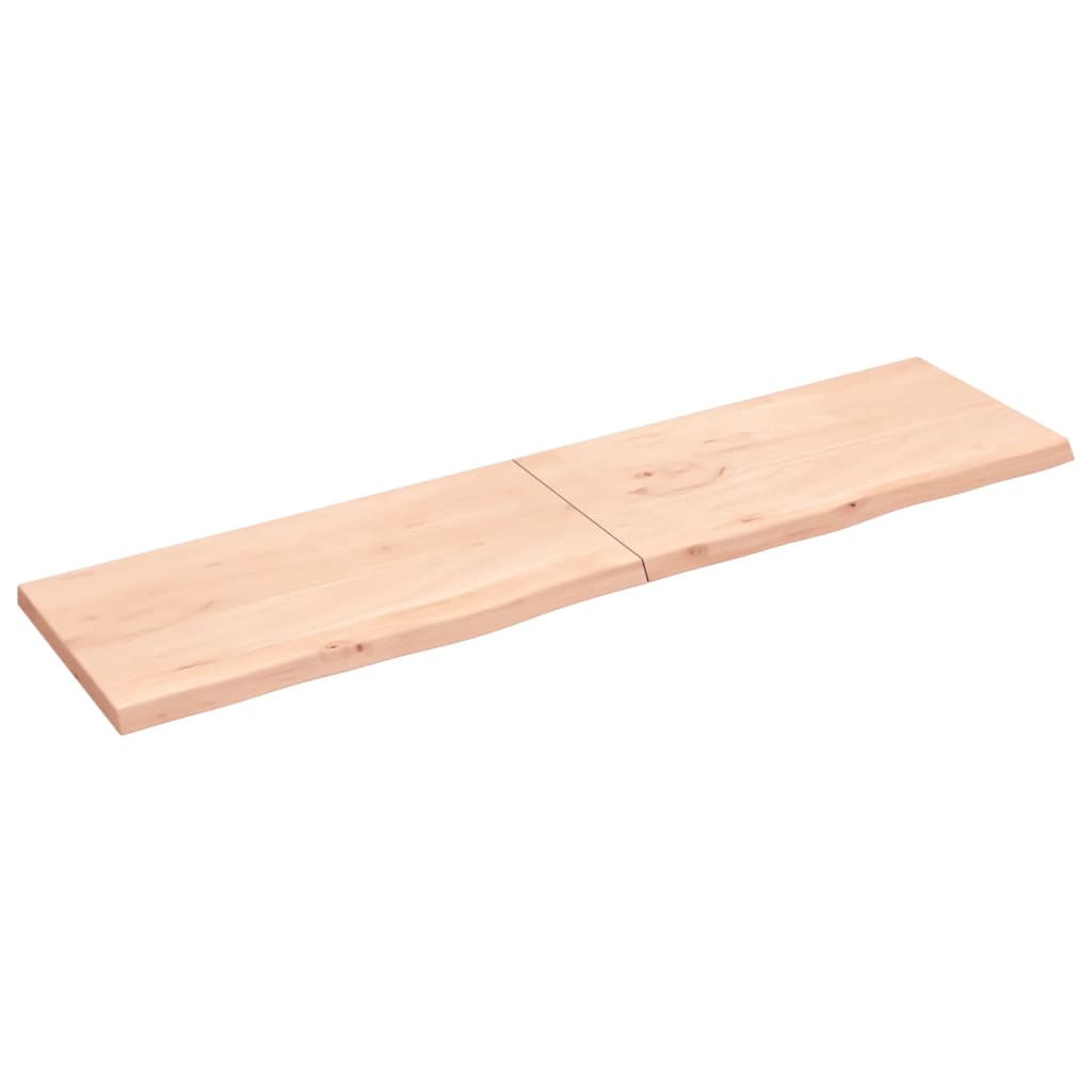 Bänkskiva för badrum 200x50x(2-4) cm obehandlat massivt trä