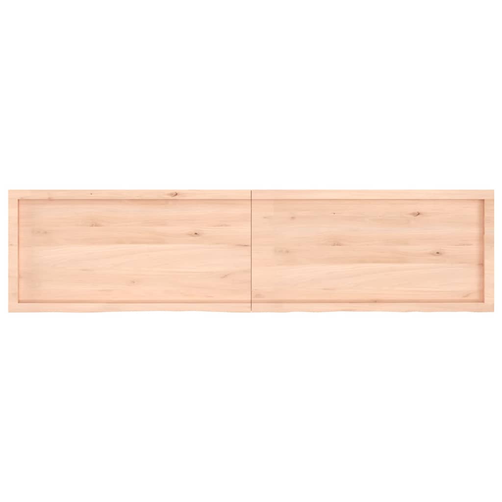 Bänkskiva för badrum 200x50x(2-4) cm obehandlat massivt trä