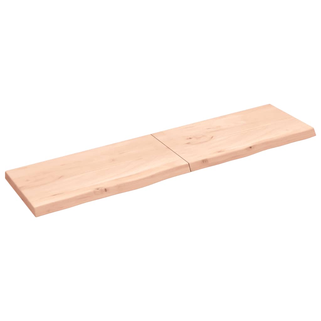 Bänkskiva för badrum 200x50x(2-6) cm obehandlat massivt trä