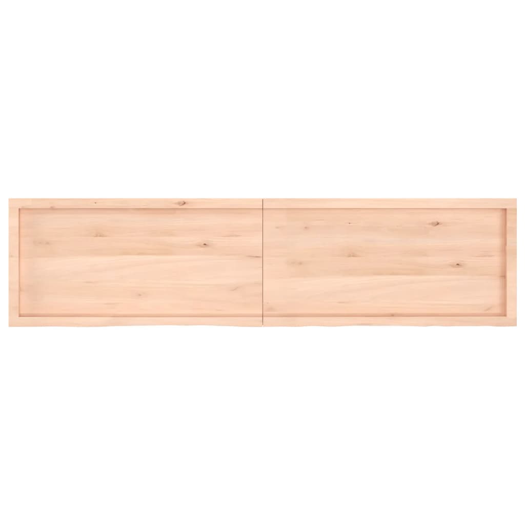 Bänkskiva för badrum 200x50x(2-6) cm obehandlat massivt trä