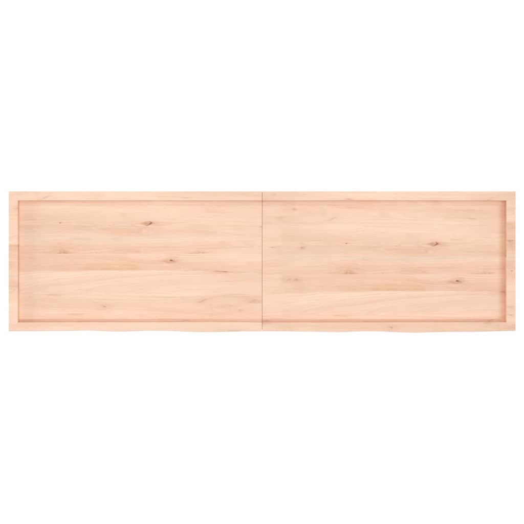 Bänkskiva för badrum 220x60x(2-6) cm obehandlat massivt trä