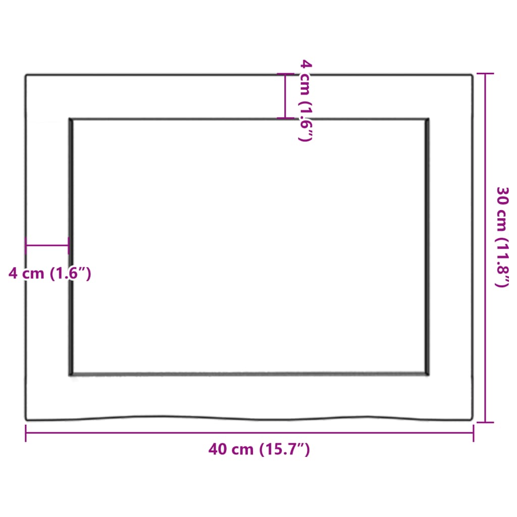 Bänkskiva badrum ljusbrun 40x30x(2-4) cm behandlat massivt trä