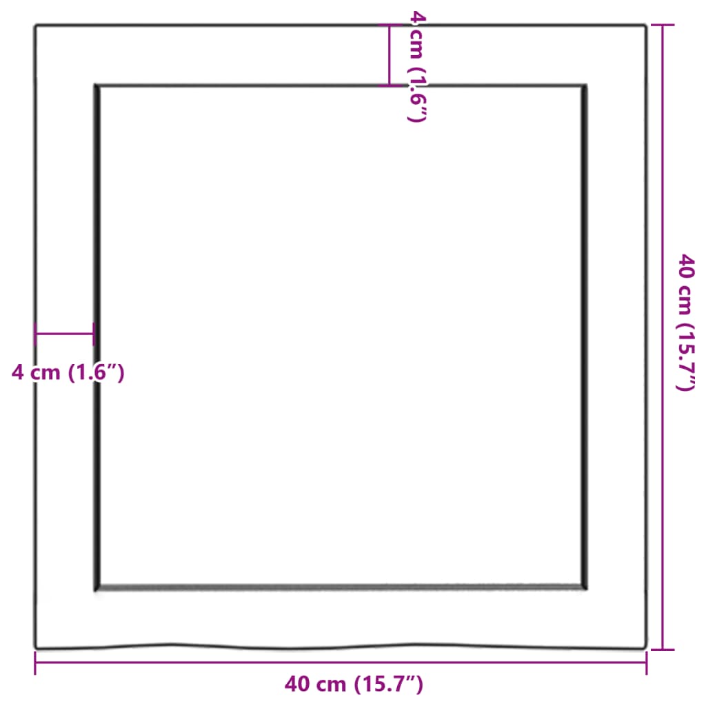 Bänkskiva badrum ljusbrun 40x40x(2-4) cm behandlat massivt trä