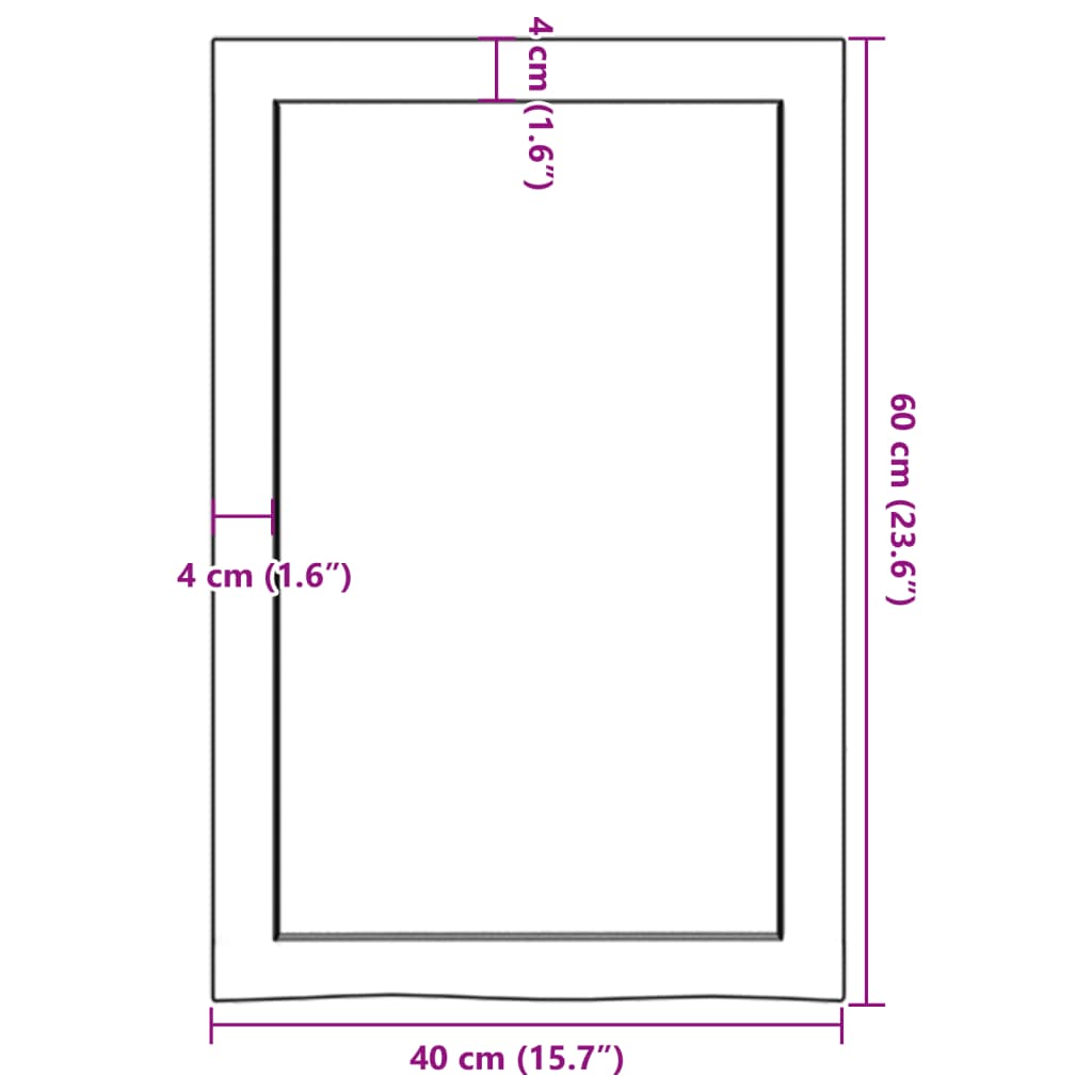 Bänkskiva badrum ljusbrun 40x60x(2-4) cm behandlat massivt trä