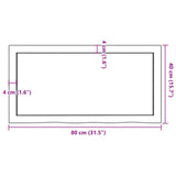 Bänkskiva badrum ljusbrun 80x40x(2-6) cm behandlat massivt trä