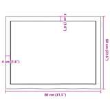 Bänkskiva badrum ljusbrun 80x60x(2-6) cm behandlat massivt trä