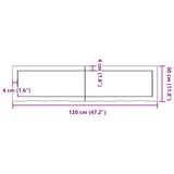 Bänkskiva badrum ljusbrun 120x30x(2-4) cm behandlat massivt trä