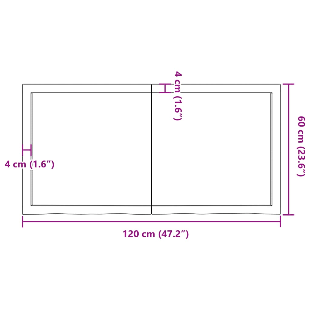 Bänkskiva badrum ljusbrun 120x60x(2-4) cm behandlat massivt trä