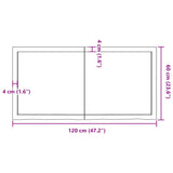 Bänkskiva badrum ljusbrun 120x60x(2-4) cm behandlat massivt trä