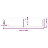 Bänkskiva badrum ljusbrun 140x30x(2-6) cm behandlat massivt trä