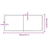 Bänkskiva badrum ljusbrun 140x60x(2-6) cm behandlat massivt trä