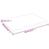 Bänkskiva badrum mörkbrun 80x60x(2-4) cm behandlat massivt trä