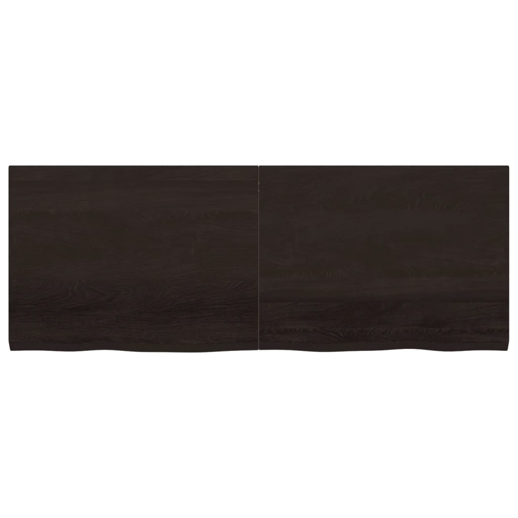 Bänkskiva badrum mörkbrun 160x60x(2-4) cm behandlat massivt trä