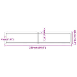 Bänkskiva badrum mörkbrun 220x40x(2-4) cm behandlat massivt trä