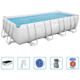 Bestway Pool Power Steel med tillbehör rektangulär 488x244x122 cm