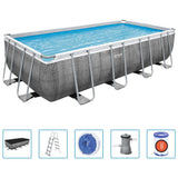 Bestway Pool Power Steel med tillbehör rektangulär 488x244x122 cm