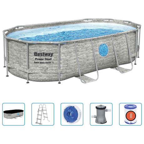 Bestway Pool Power Steel med tillbehör 427x250x100 cm