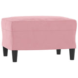 3-sitssoffa med fotpall rosa 180 cm sammet