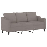 3-sitssoffa med fotpall taupe 180 cm tyg