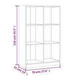 Bokhylla 70x33x110 cm massiv furu