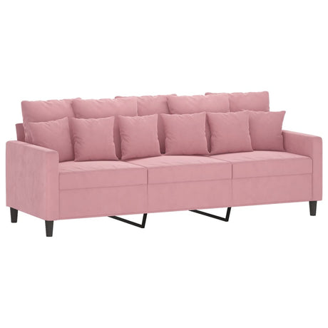 3-sitssoffa rosa 180 cm sammet